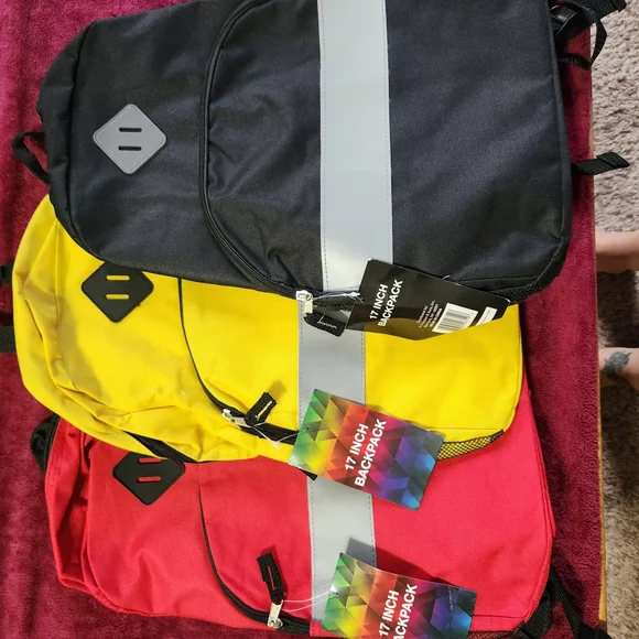 Vibrant Kids Backpack Trio - Red, Yellow, and Black - Picture 3 of 9